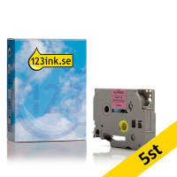 Varumärket 123ink ersätter Brother TZe-MQE31 | svart text - pastellrosa märkband | 12mm x 4m | 5st