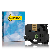 Varumärket 123ink ersätter Brother TZe-PR851 | svart text - guld märkband  | 24mm x 8m 080949