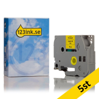 Varumärket 123ink ersätter Brother TZe-S621 | svart text - gul märkband | 9mm x 8m | 5st