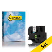 Varumärket 123ink ersätter Brother TZe-SL251 självlaminerande märkband | svart text - vit märkband | 24mm x 8m | 5st 653085