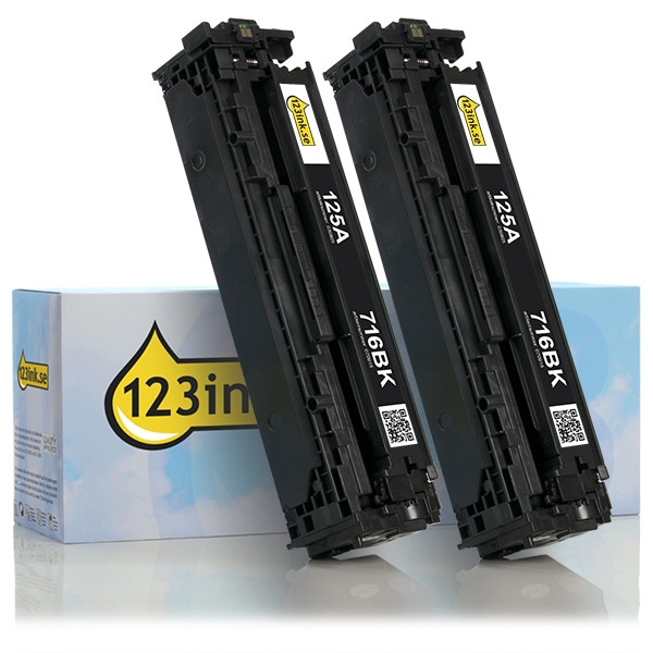 Varumärket 123ink ersätter HP 125A (CB540AD) svart toner 2-pack CB540ADC 054117 - 1