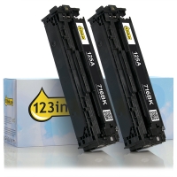 Varumärket 123ink ersätter HP 125A (CB540AD) svart toner 2-pack CB540ADC 054117