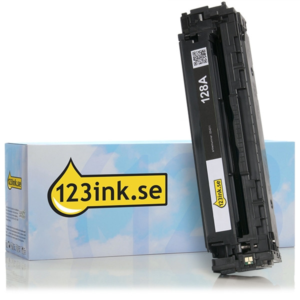 Varumärket 123ink ersätter HP 128A (CE320A) svart toner CE320AC 054011 - 1