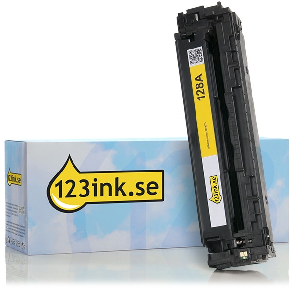 Varumärket 123ink ersätter HP 128A (CE322A) gul toner CE322AC 054015 - 1
