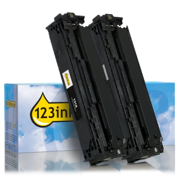 Varumärket 123ink ersätter HP 131X (CF210XD) svart toner 2-pack CF210XDC 132197 - 1