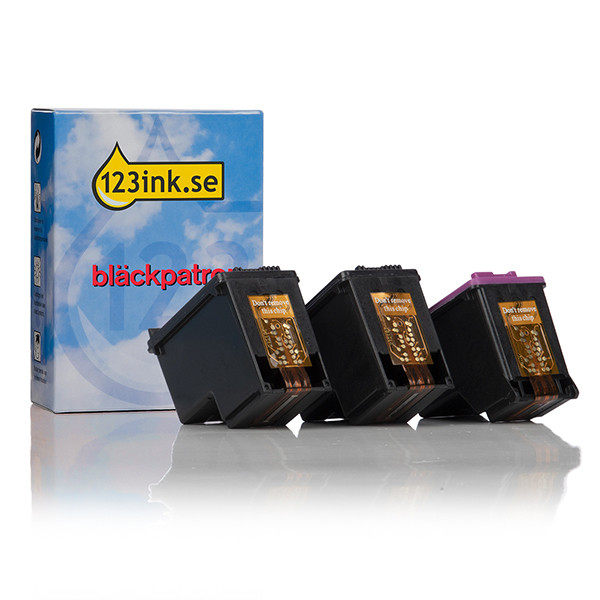 Varumärket 123ink ersätter HP 301 (E5Y87EE) BK/BK/CMY bläckpatron 3-pack 160173 - 1
