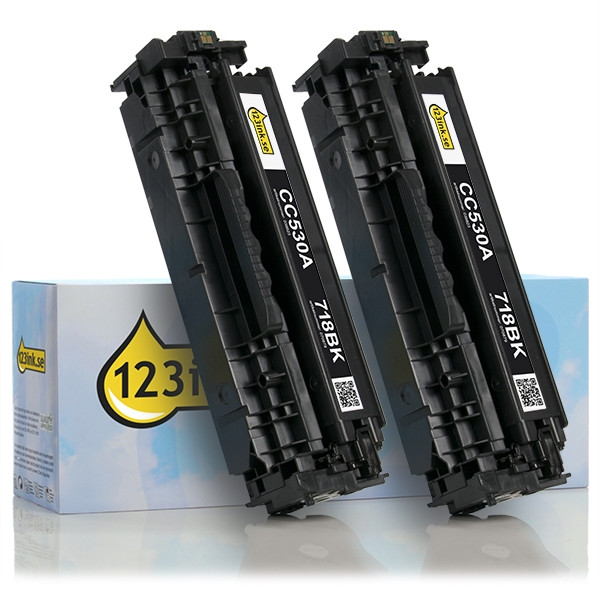 Varumärket 123ink ersätter HP 304A (CC530AD) svart toner 2-pack CC530ADC 039861 - 1