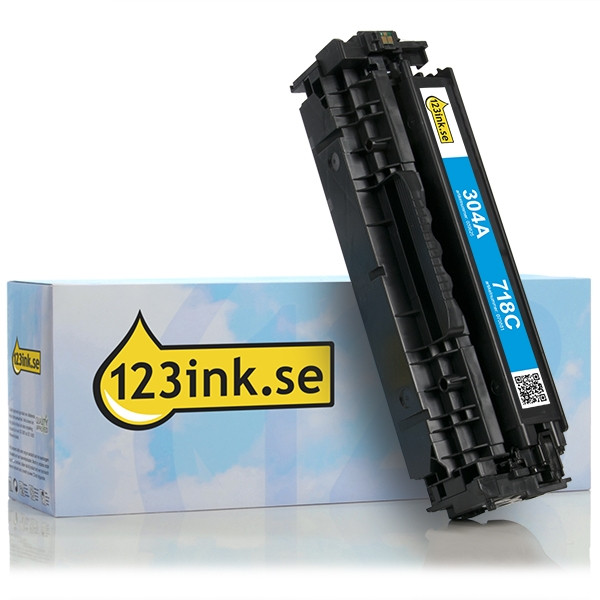 Varumärket 123ink ersätter HP 304A (CC531A) cyan toner CC531AC 039825 - 1