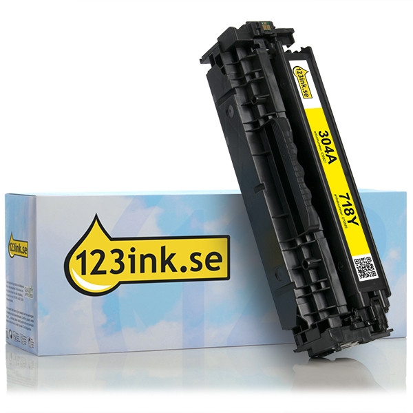 Varumärket 123ink ersätter HP 304A (CC532A) gul toner CC532AC 039827 - 1