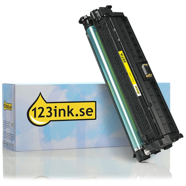 Varumärket 123ink ersätter HP 307A (CE742A) gul toner CE742AC 039907 - 1