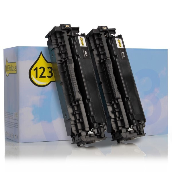 Varumärket 123ink ersätter HP 312X (CF380XD) svart toner 2-pack CF380XDC 132171 - 1