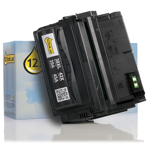 Varumärket 123ink ersätter HP 38A XL (Q1338A XL) svart toner extra hög kapacitet Q1338AC 033042 - 1