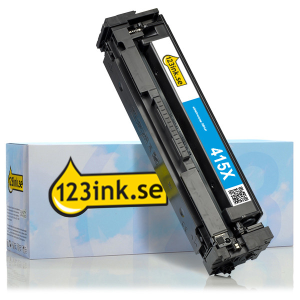 Varumärket 123ink ersätter HP 415X (W2031X) cyan toner hög kapacitet W2031XC 055441 - 1