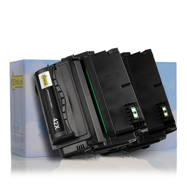 Varumärket 123ink ersätter HP 42XD (Q5942XD) svart toner 2-pack Q5942XDC 132160 - 1