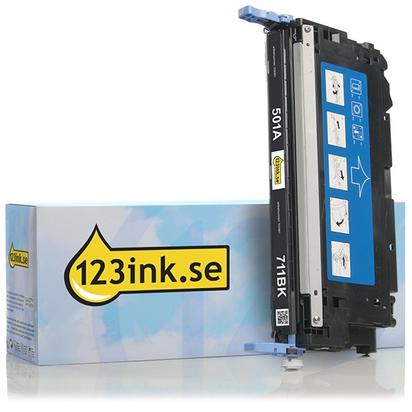 Varumärket 123ink ersätter HP 501A (Q6470A) svart toner Q6470AC 039581 - 1