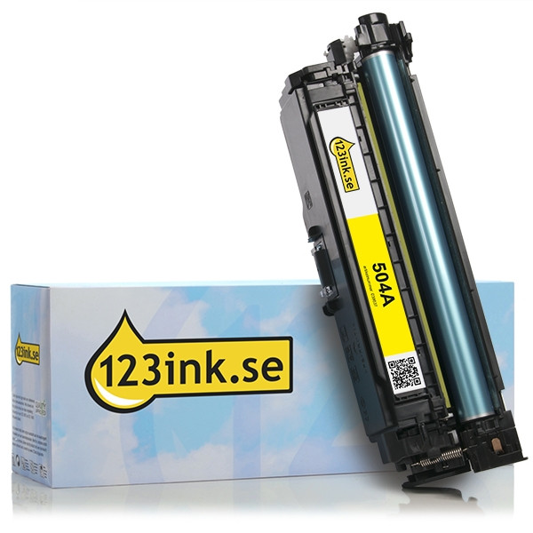 Varumärket 123ink ersätter HP 504A (CE252A) gul toner CE252AC 039837 - 1