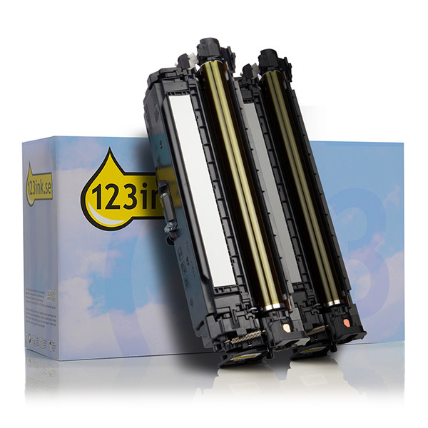 Varumärket 123ink ersätter HP 504X (CE250XD) svart toner 2-pack CE250XDC 132168 - 1