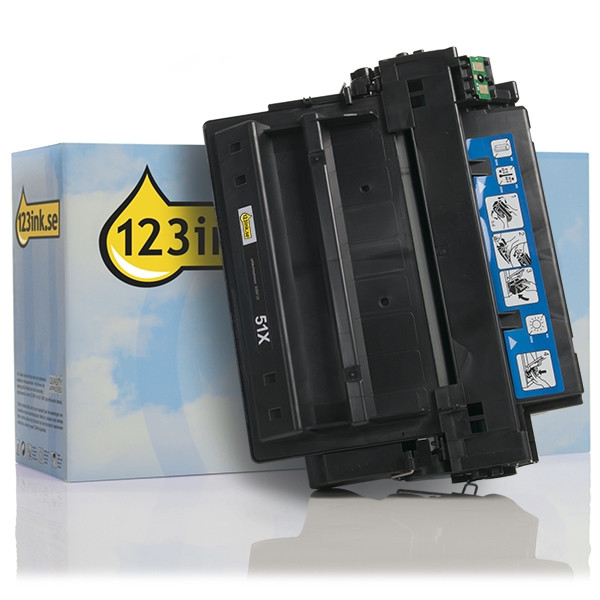 Varumärket 123ink ersätter HP 51X (Q7551X) svart toner hög kapacitet Q7551XC 039728 - 1