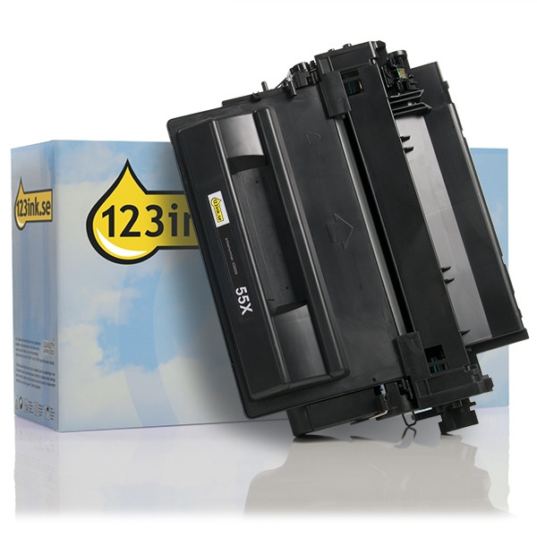 Varumärket 123ink ersätter HP 55X (CE255X) svart toner hög kapacitet CE255XC 039889 - 1