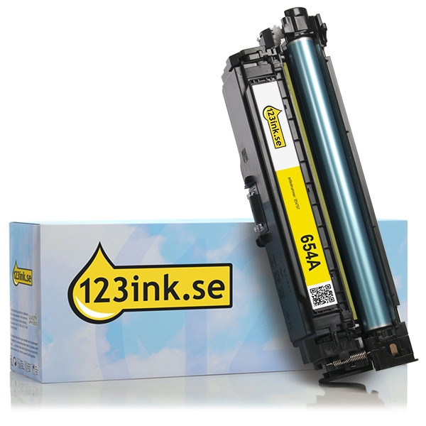 Varumärket 123ink ersätter HP 654A (CF332A) gul toner CF332AC 054797 - 1