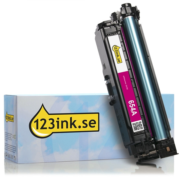 Varumärket 123ink ersätter HP 654A (CF333A) magenta toner CF333AC 054799 - 1