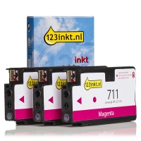 Varumärket 123ink ersätter HP 711 (CZ135A) magenta bläckpatron 3-pack CZ135AC 044207