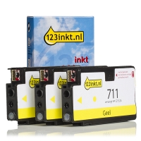 Varumärket 123ink ersätter HP 711 (CZ136A) gul bläckpatron 3-pack CZ136AC 044209