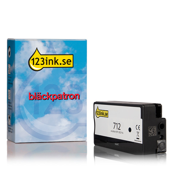 Varumärket 123ink ersätter HP 712 (3ED71A) svart bläckpatron hög kapacitet 3ED71AC 093115 - 1