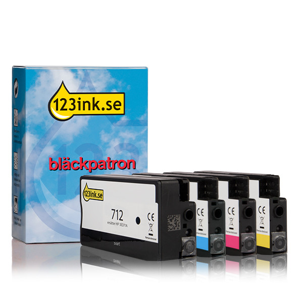 Varumärket 123ink ersätter HP 712 BK/C/M/Y bläckpatron 4-pack  160219 - 1