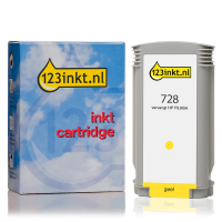 Varumärket 123ink ersätter HP 728 (F9J65A) gul bläckpatron hög kapacitet F9J65AC 044495