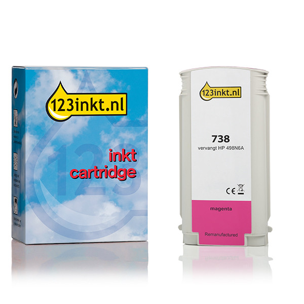 Varumärket 123ink ersätter HP 738 (498N6A) magenta bläckpatron 498N6AC 093283 - 1
