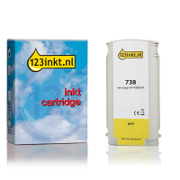 Varumärket 123ink ersätter HP 738 (498N7A) gul bläckpatron 498N7AC 093285