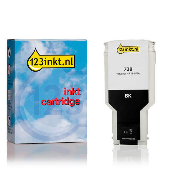 Varumärket 123ink ersätter HP 738 (498N8A) svart bläckpatron hög kapacitet 498N8AC 093287 - 1