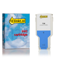 Varumärket 123ink ersätter HP 738 (676M6A) cyan bläckpatron hög kapacitet 676M6AC 093289
