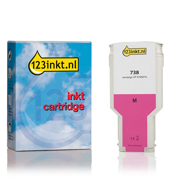 Varumärket 123ink ersätter HP 738 (676M7A) magenta bläckpatron hög kapacitet 676M7AC 093291 - 1