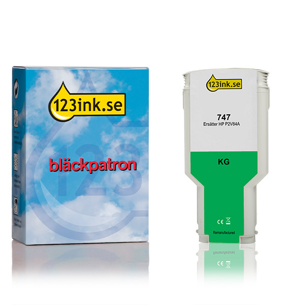 Varumärket 123ink ersätter HP 747 (P2V84A) kromatisk grön bläckpatron P2V84AC 055351 - 1