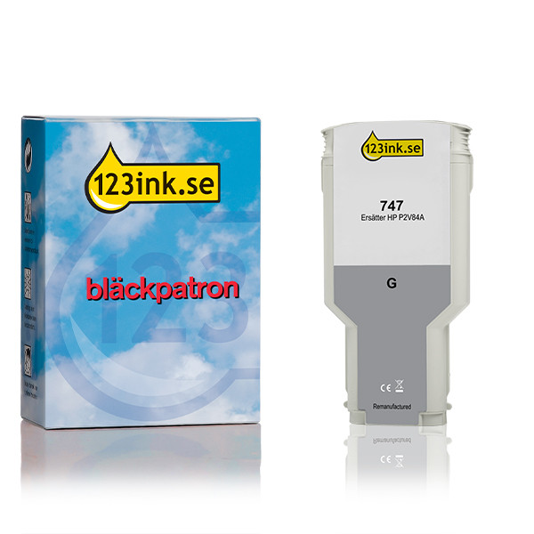 Varumärket 123ink ersätter HP 747 (P2V86A) grå bläckpatron P2V86AC 055349 - 1