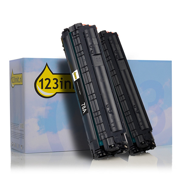 Varumärket 123ink ersätter HP 78AD (CE278AD) svart toner 2-pack CE278ADC 132165 - 1