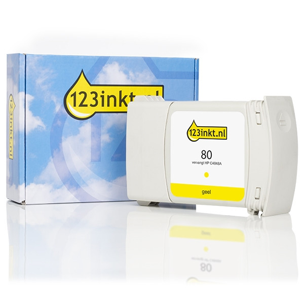 Varumärket 123ink ersätter HP 80 (C4848A) gul bläckpatron hög kapacitet C4848AC 031166 - 1