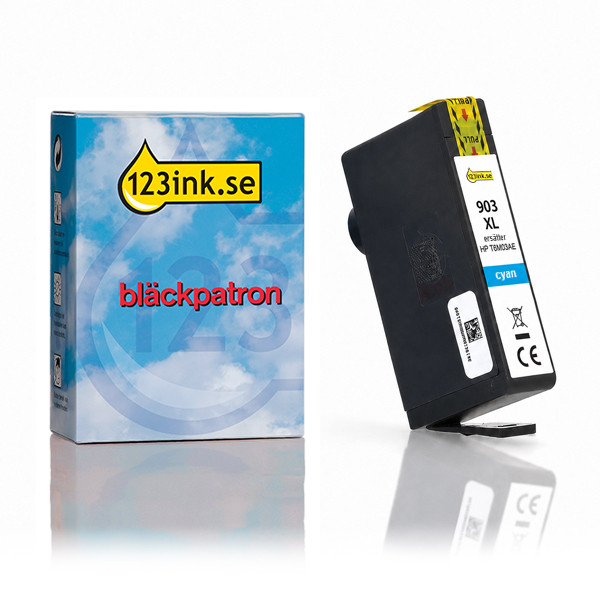Varumärket 123ink ersätter HP 903XL (T6M03AE) cyan bläckpatron hög kapacitet 093177 - 1