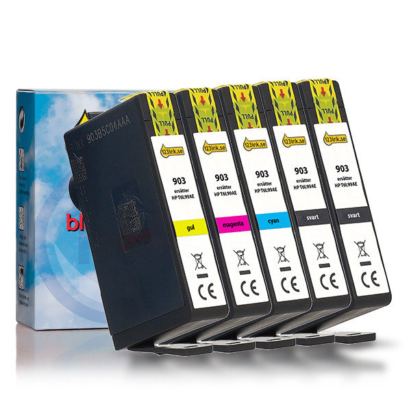 Varumärket 123ink ersätter HP 903 BK/C/M/Y bläckpatron 5-pack 160740 - 1