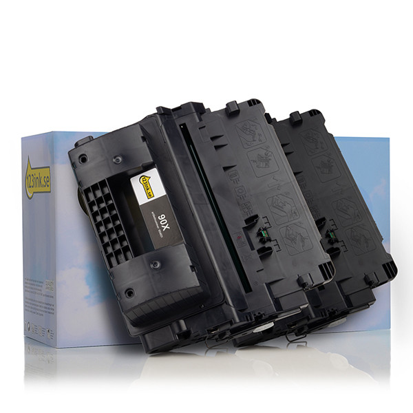 Varumärket 123ink ersätter HP 90X (CE390XD) svart toner 2-pack 132169 - 1