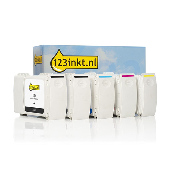 Varumärket 123ink ersätter HP 90 BK/C/M/Y bläckpatron 5-pack 160739 - 1