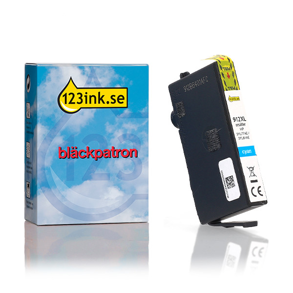 Varumärket 123ink ersätter HP 912XL (3YL81AE) cyan bläckpatron hög kapacitet 055425 - 1