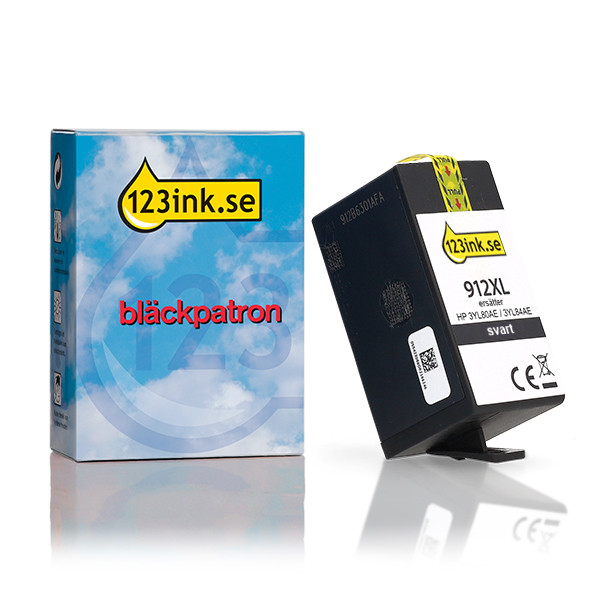 Varumärket 123ink ersätter HP 912XL (3YL84AE) svart bläckpatron hög kapacitet 055423 - 1