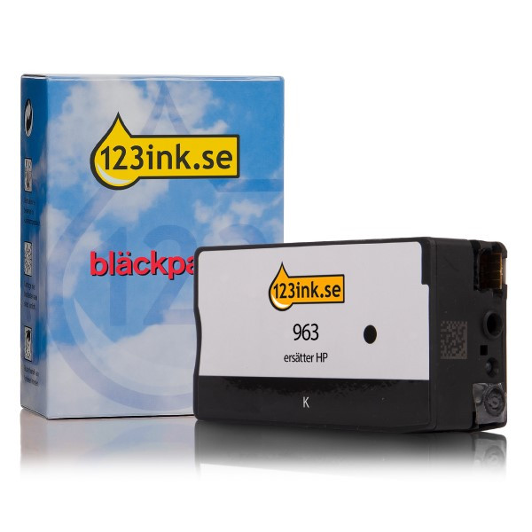 Varumärket 123ink ersätter HP 963XL (3JA30AE) svart bläckpatron hög kapacitet 3JA30AEC 055383 - 1