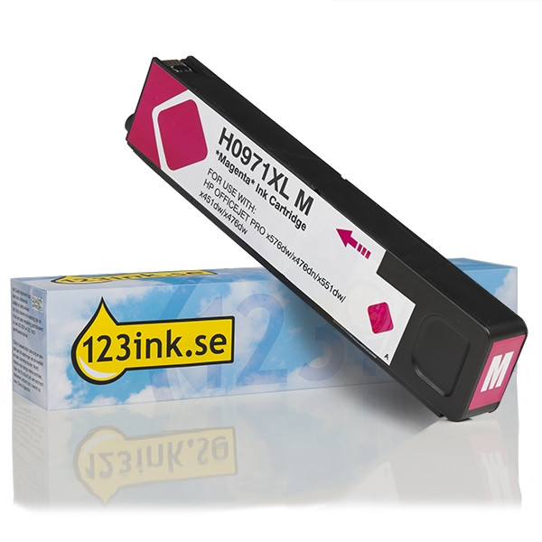 Varumärket 123ink ersätter HP 971XL (CN627AE) magenta bläckpatron hög kapacitet CN627AEC 044237 - 1