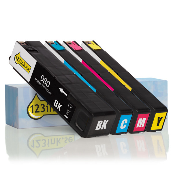 Varumärket 123ink ersätter HP 980 BK/C/M/Y bläckpatron 4-pack  160183 - 1