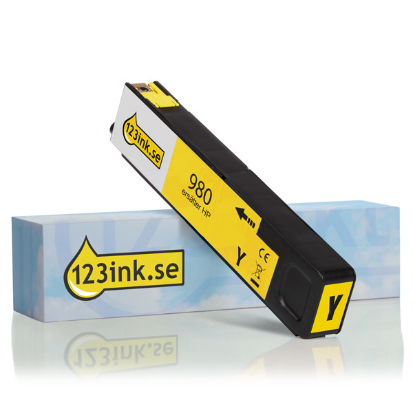 Varumärket 123ink ersätter HP 980 (D8J09A) gul bläckpatron D8J09AC 044351 - 1