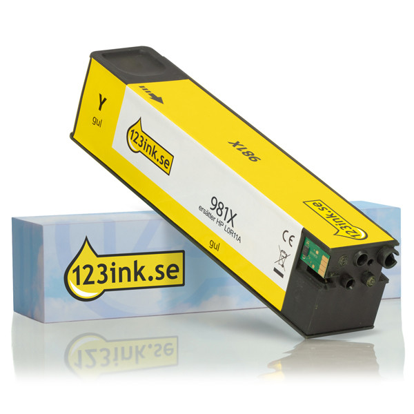 Varumärket 123ink ersätter HP 981X (L0R11A) gul bläckpatron hög kapacitet L0R11AC 044575 - 1
